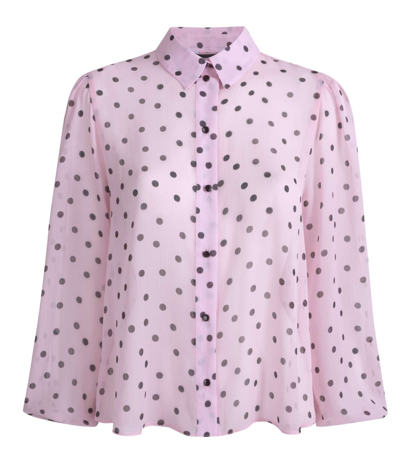 Pink Spot Textured Chiffon Shirt