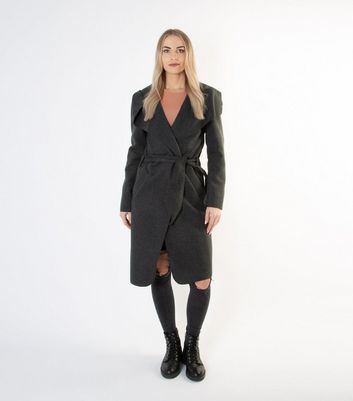 dark grey waterfall coat