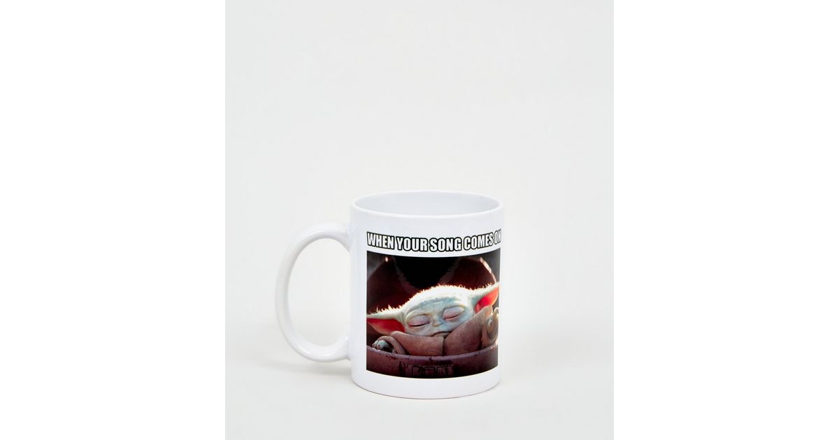 Green Star Wars Baby Yoda Meme Mug New Look Green Star Wars Baby Yoda Meme Mug New Look