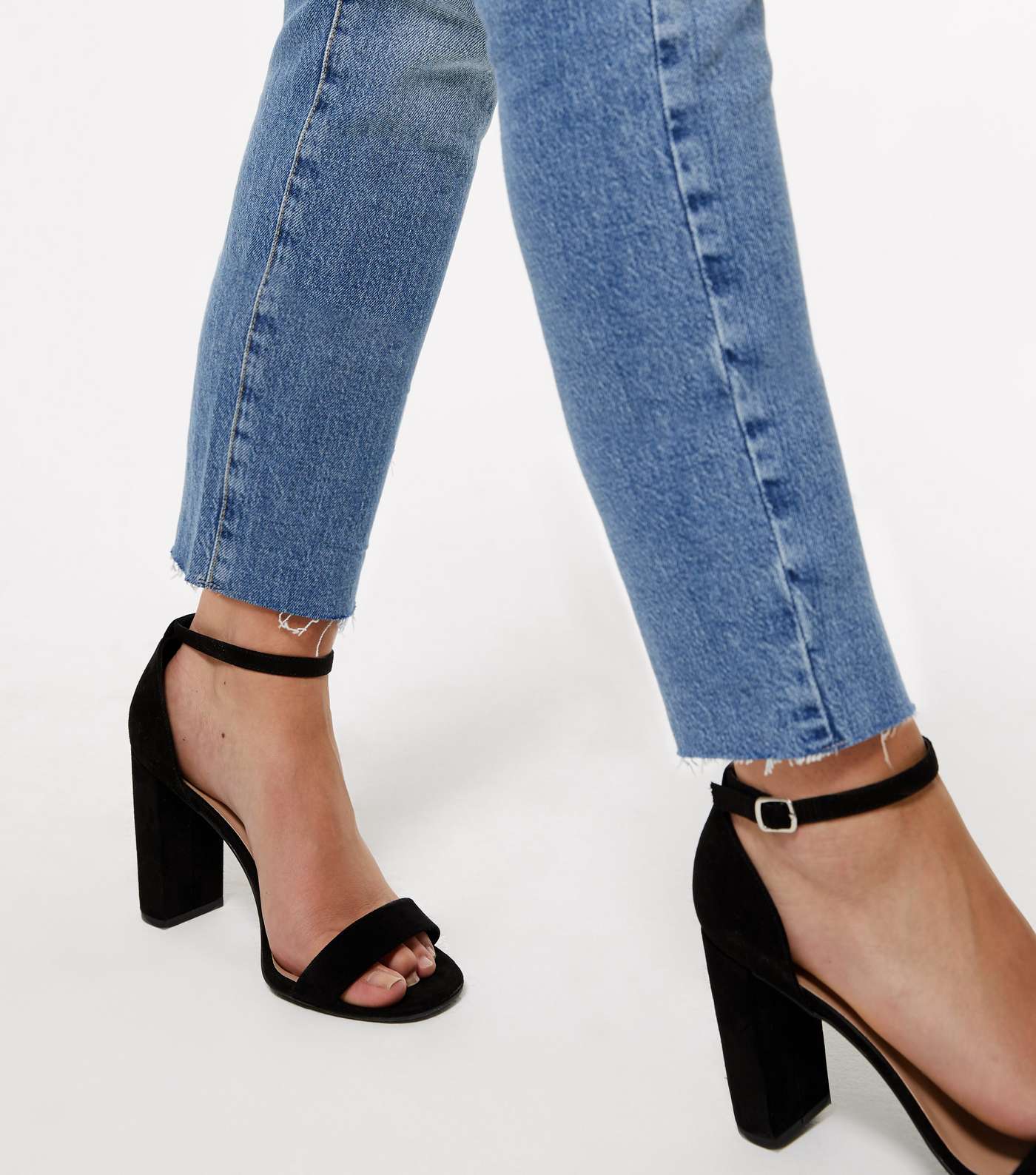 Blue Ripped Ankle Grazing Hannah Straight Leg Jeans Image 4