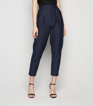 pinstripe tapered trousers women's