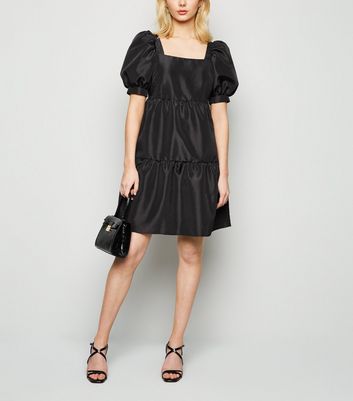 puff sleeve smock dress