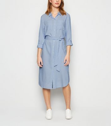 grey midi shirt dress