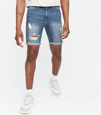 mid denim shorts