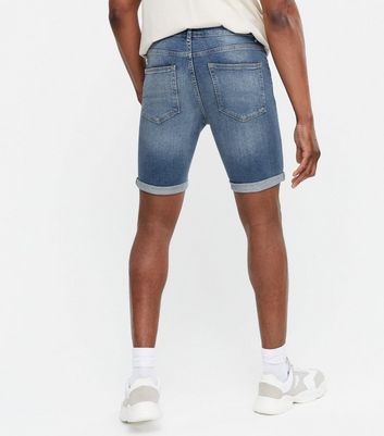 mid denim shorts