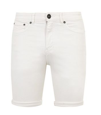 White ripped hot sale shorts mens