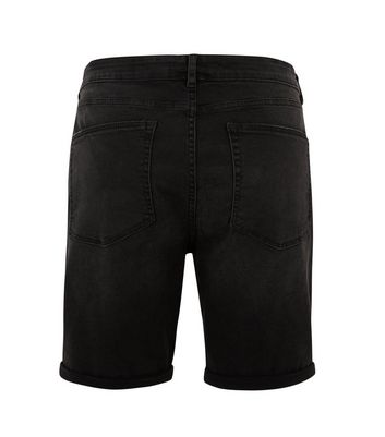 plus size ripped black shorts