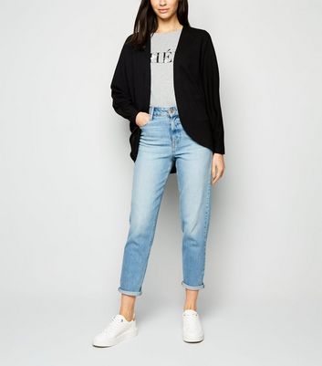 Black Fine Knit Batwing Cardigan