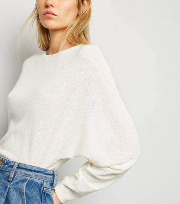 Cream Fine Knit Batwing Jumper New Look