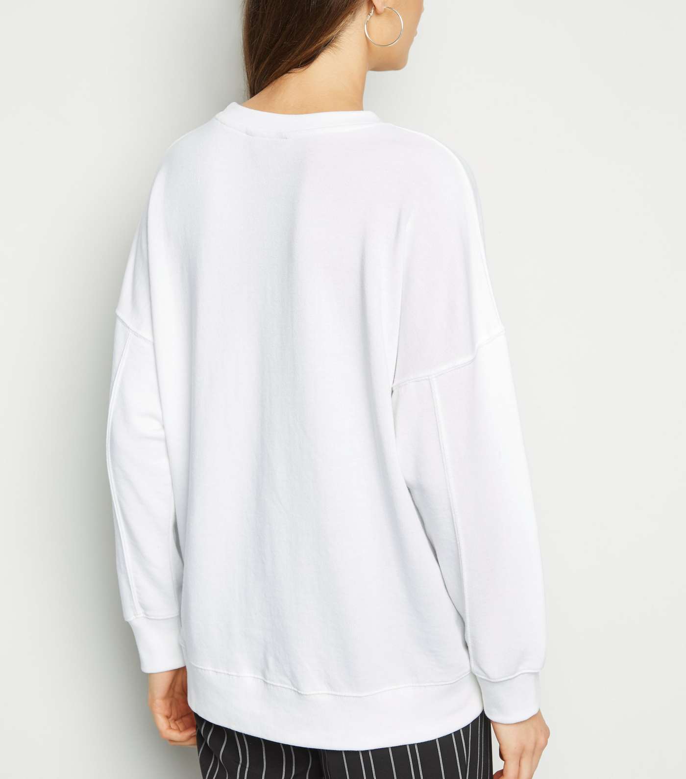 Tall White Long Sweatshirt Image 3