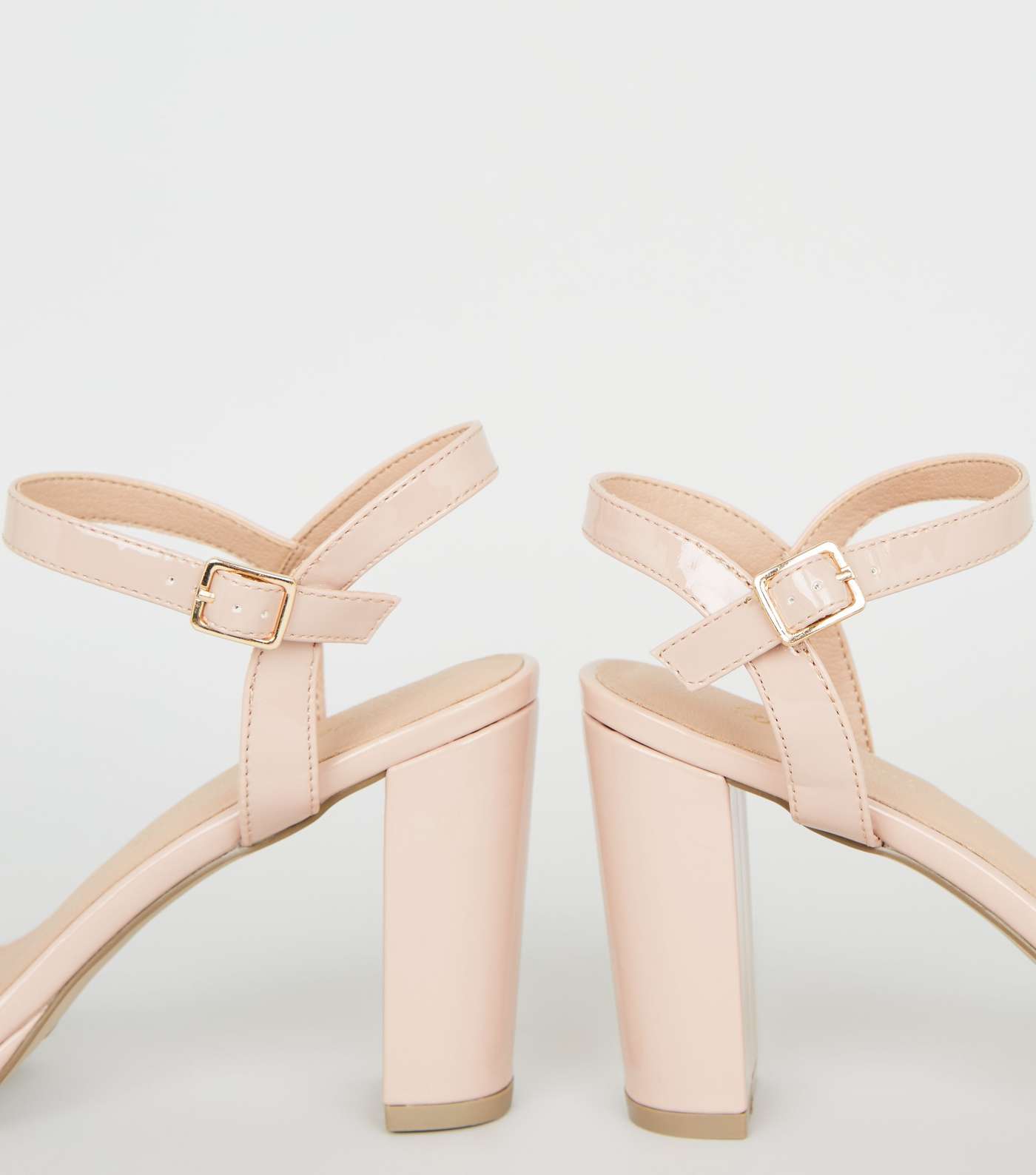 Pale Pink Patent 2 Part Platform Sandals Image 4