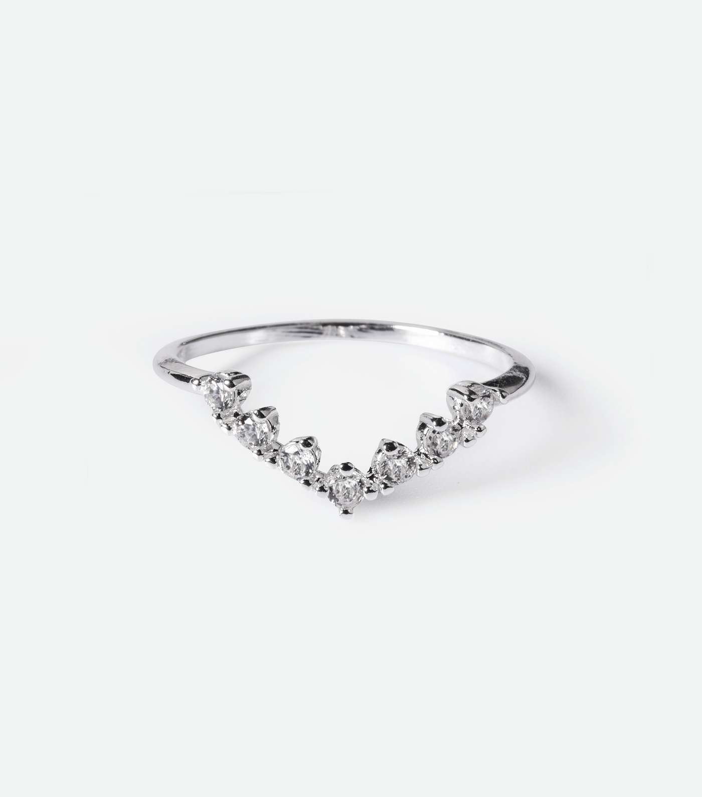 Affinity Silver Diamanté V Ring