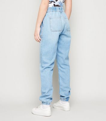 Girls Pale Blue Denim Jogger Jeans 