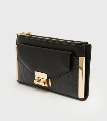 Black Leather-Look Friends Coin Purse | New Look