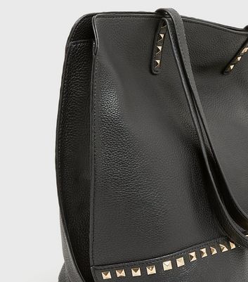 black tote with studs