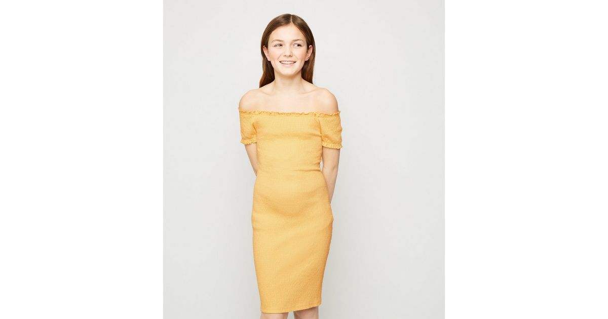 mustard dress new look