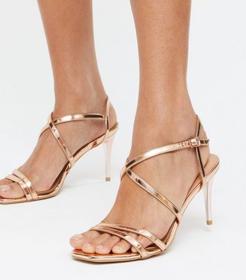 Rose Gold Metallic Strappy Stiletto 