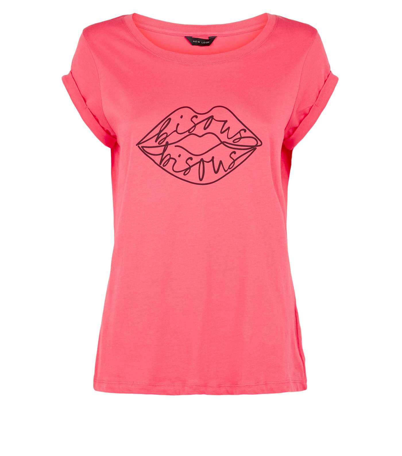 Pink Lips Sketch Print T-Shirt Image 4