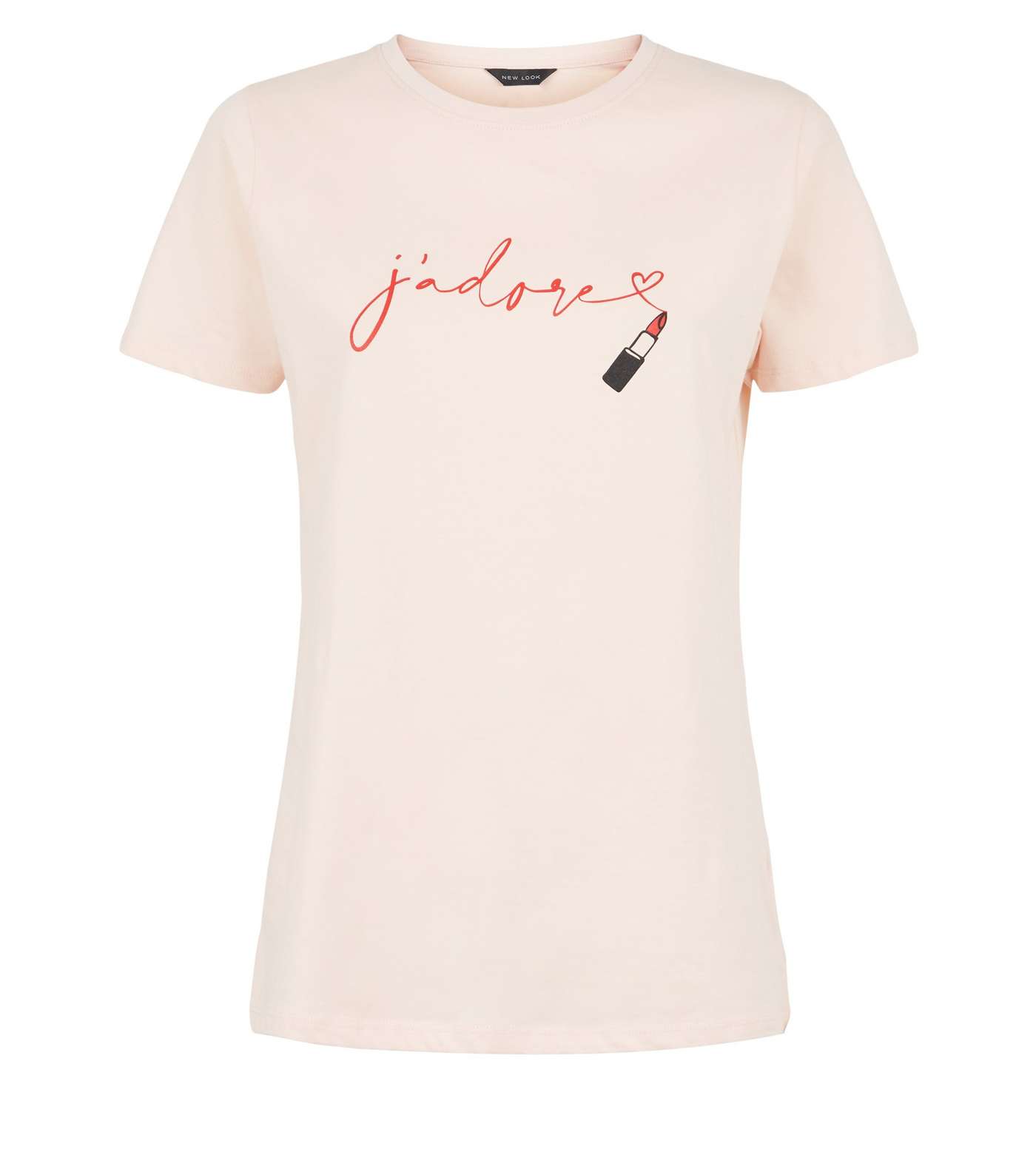 Pale Pink J'Adore Lipstick Slogan T-Shirt Image 4