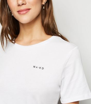 Na-kd-T-shirt femme Pince double-Logo leger blanc nouveau 19 € 