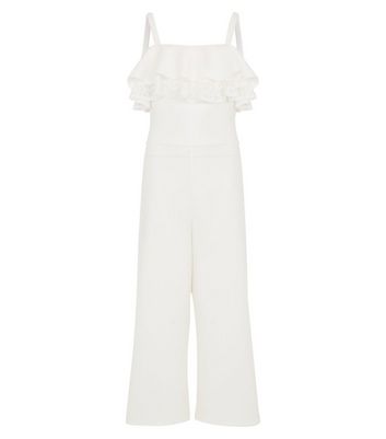 girls white jumpsuit