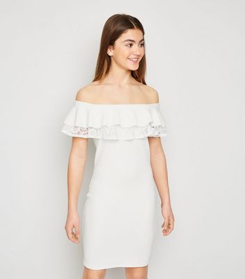 white bardot dress