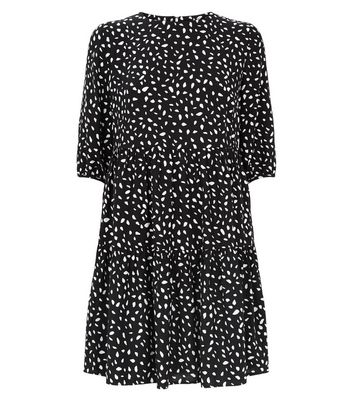 new look white dress with black spots
