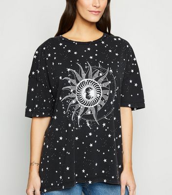 black t shirt with stars