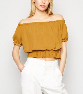 Yellow 2025 bardot top