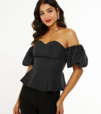 new look black bardot top