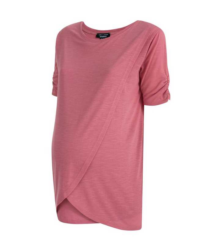Maternity Mid Pink Wrap Nursing Top