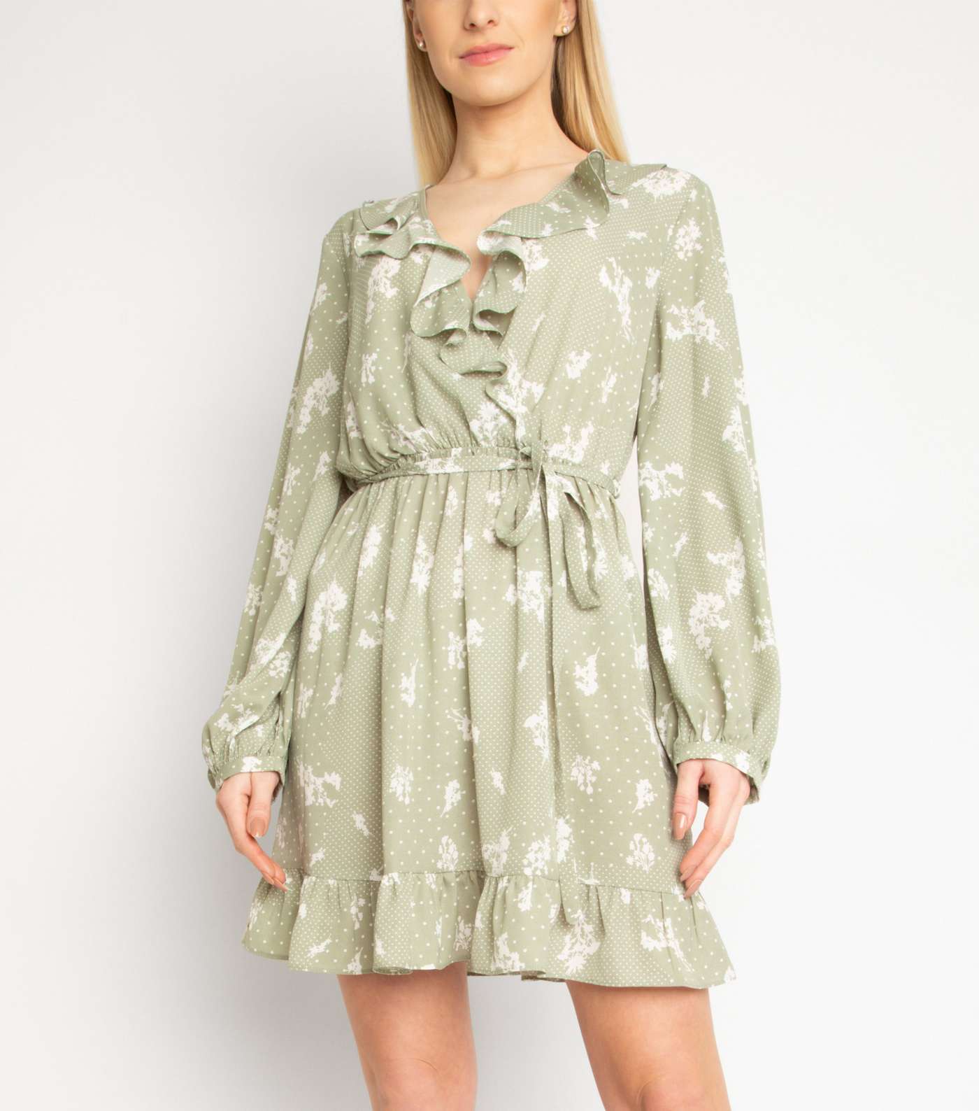 Another Look Mint Green Floral Spot Dress