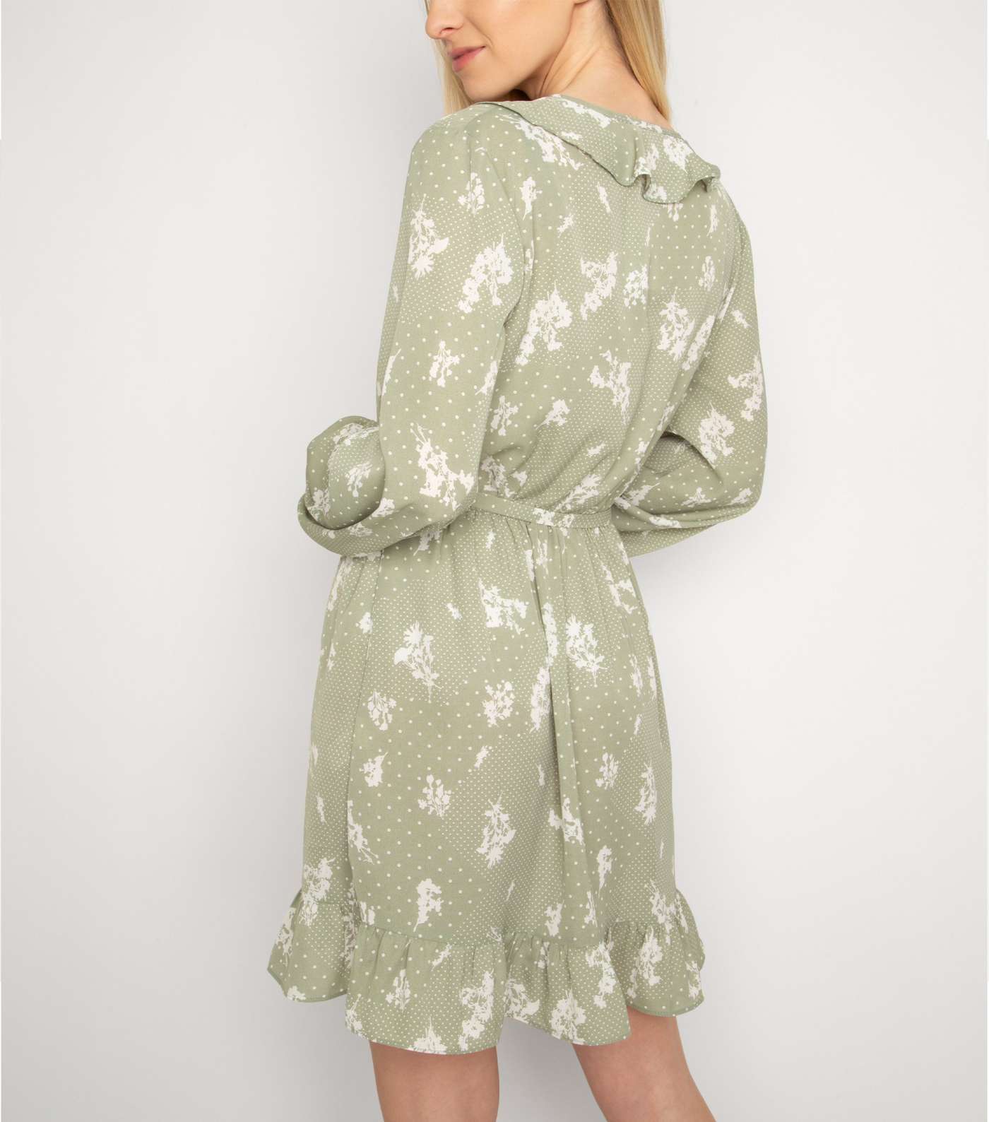 Another Look Mint Green Floral Spot Dress Image 3