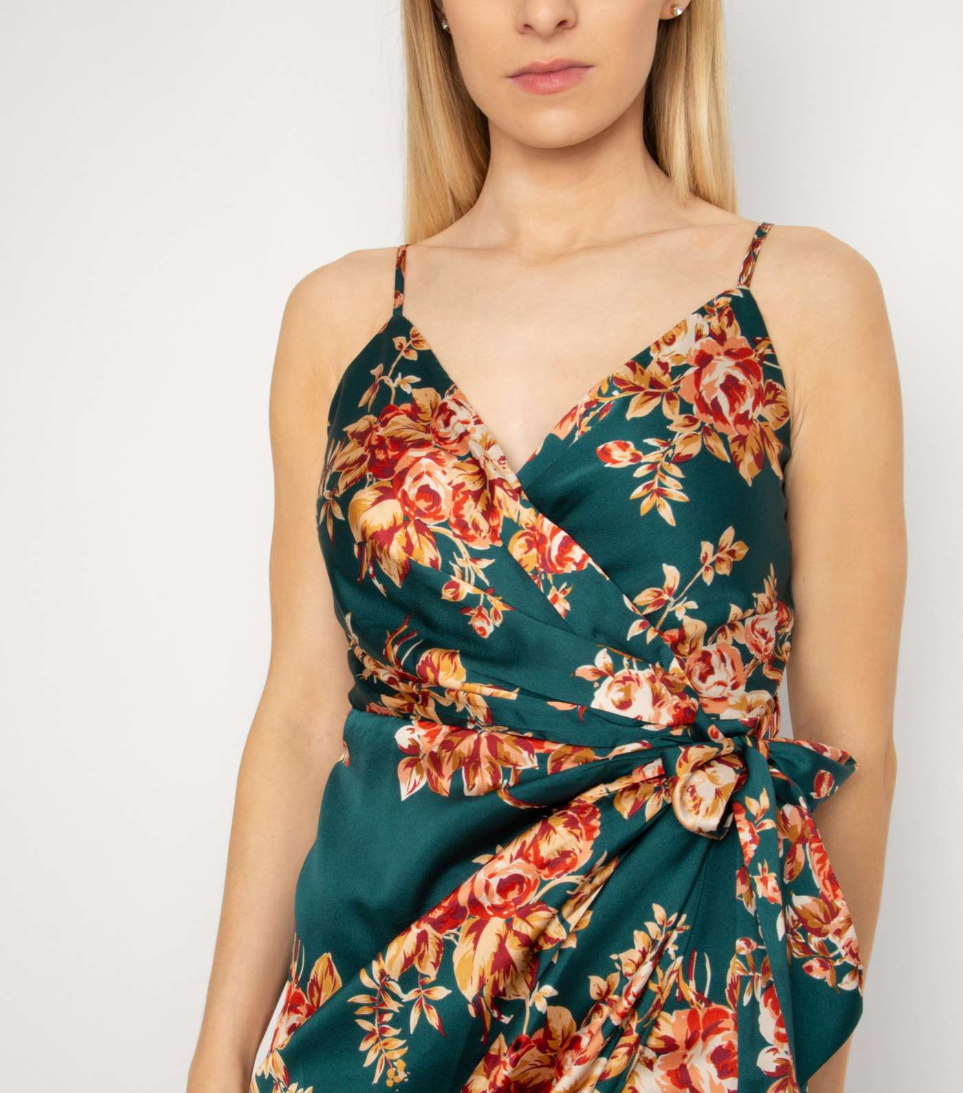 Another Look Green Floral Wrap Dress Image 3