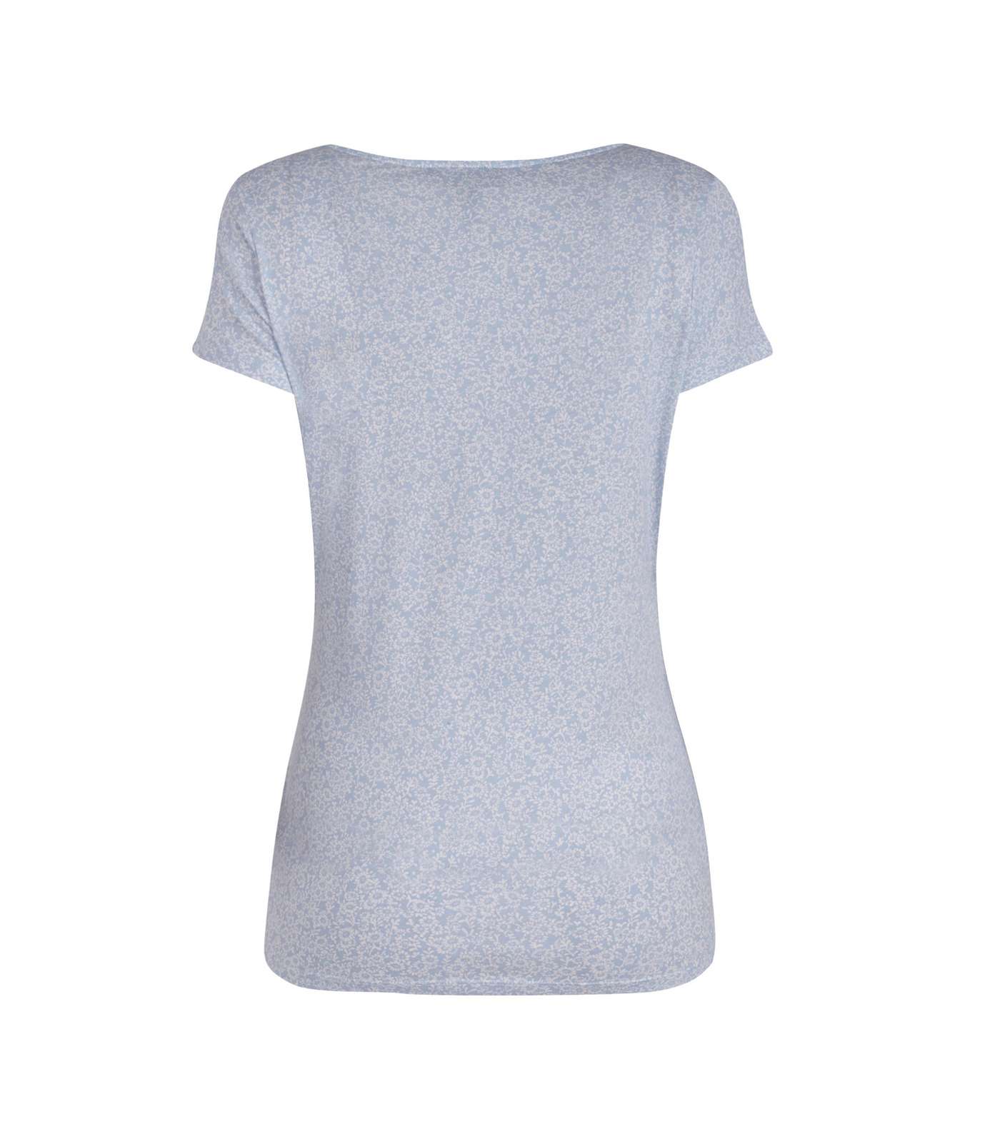 Maternity Blue Floral Short Sleeve T-Shirt Image 2