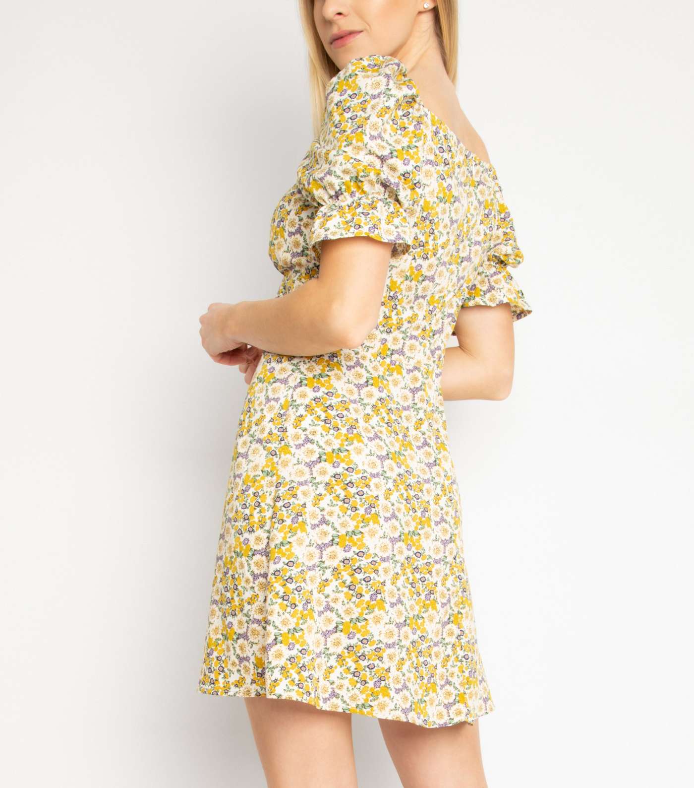 Another Look Yellow Floral Dress Image 3