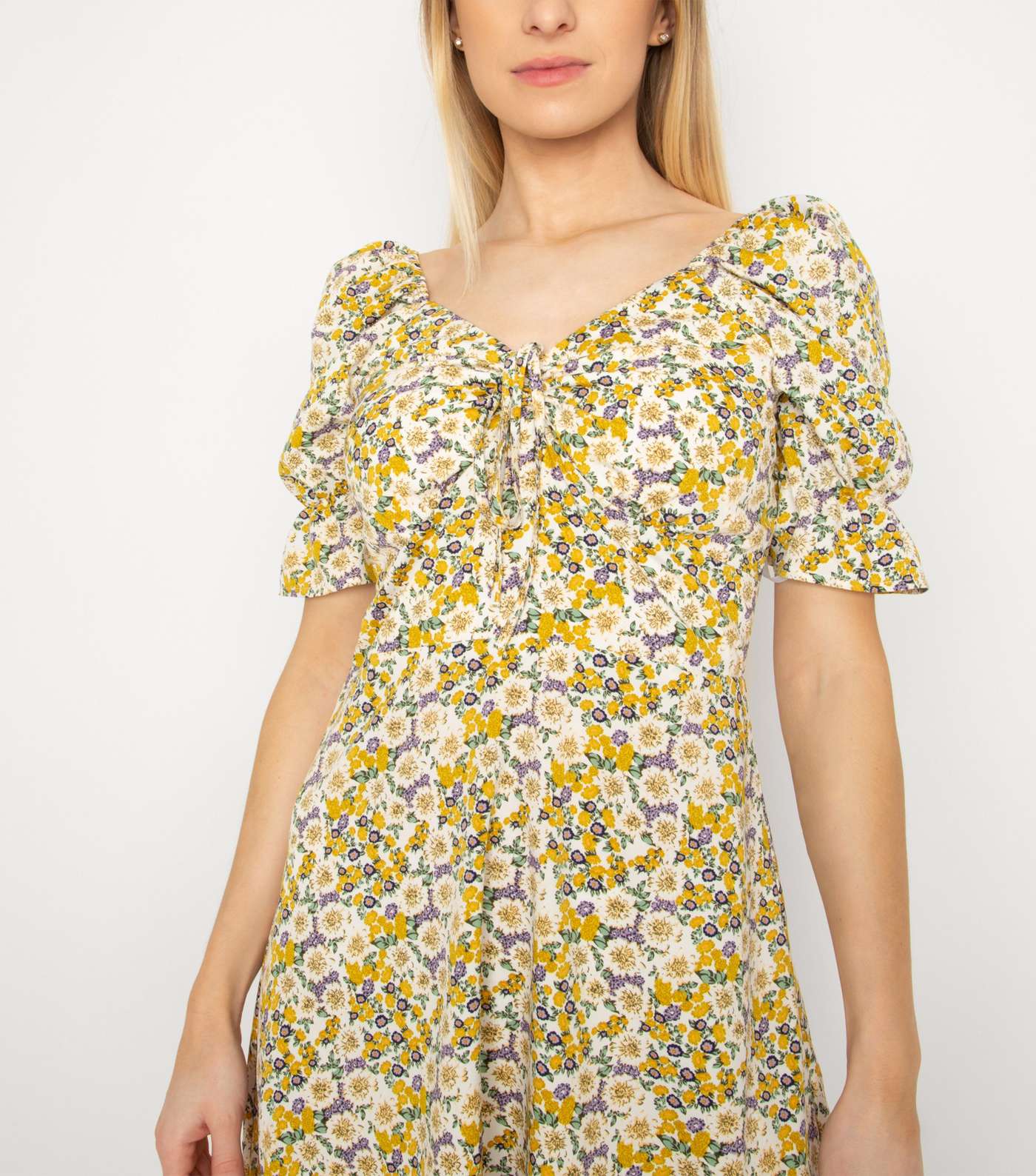 Another Look Yellow Floral Dress Image 5