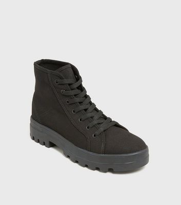 black chunky trainer boots