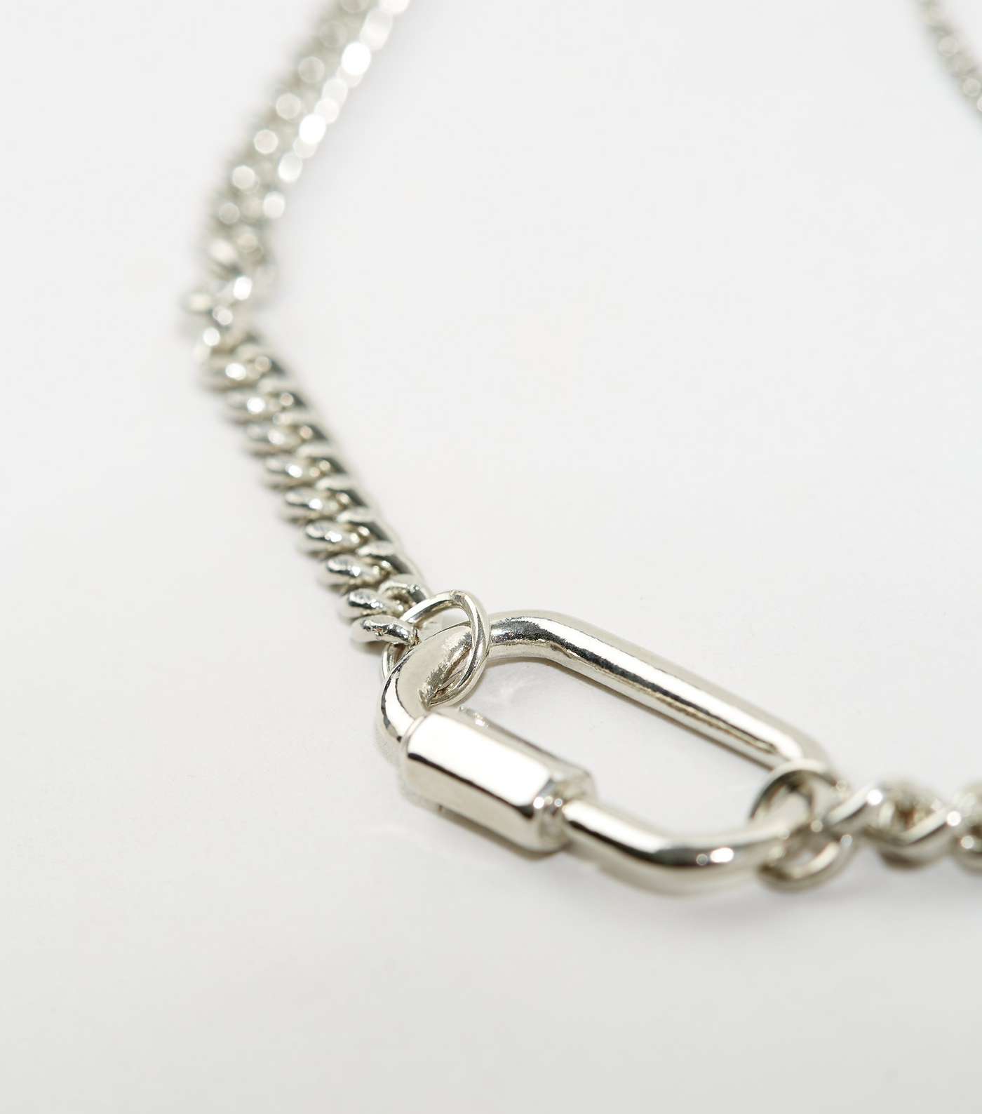 Silver Link Pendant Necklace Image 2
