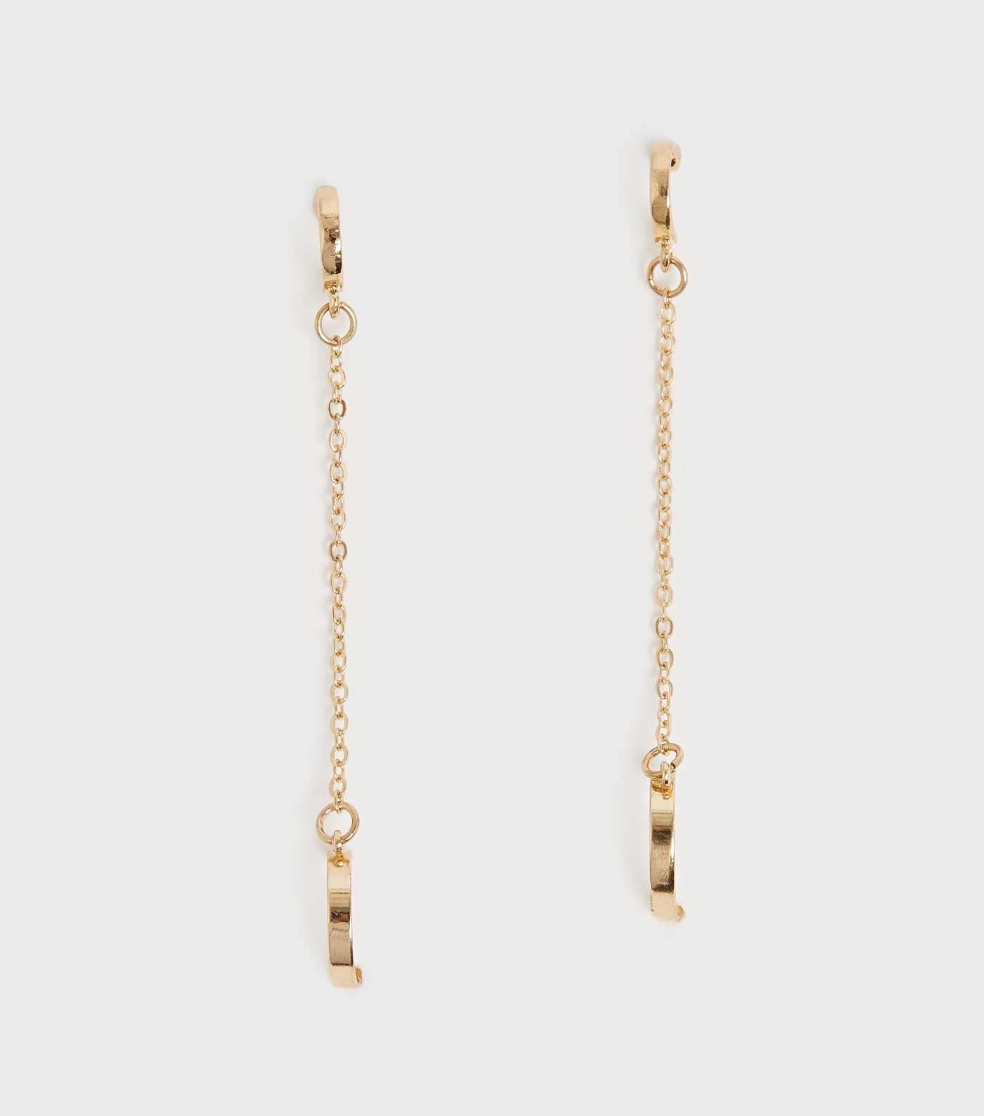 Gold Cuff Chain Drop Earrings