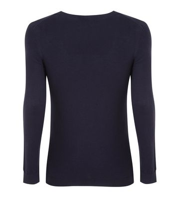 Image of Navy Fine Knit Crew Jumper New Look