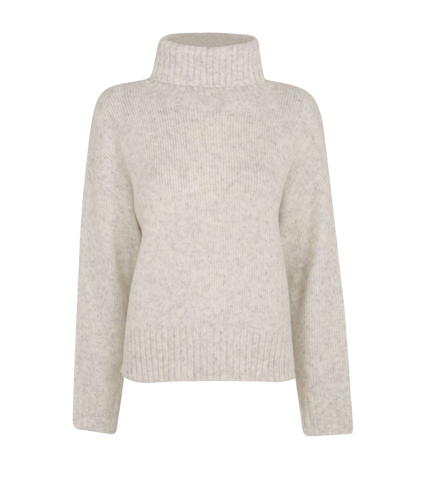 Tall Pale Grey Roll Neck Jumper Image 5
