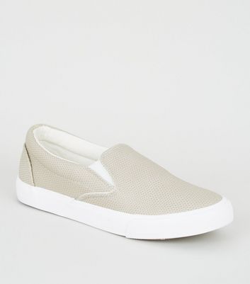 grey slip on trainers