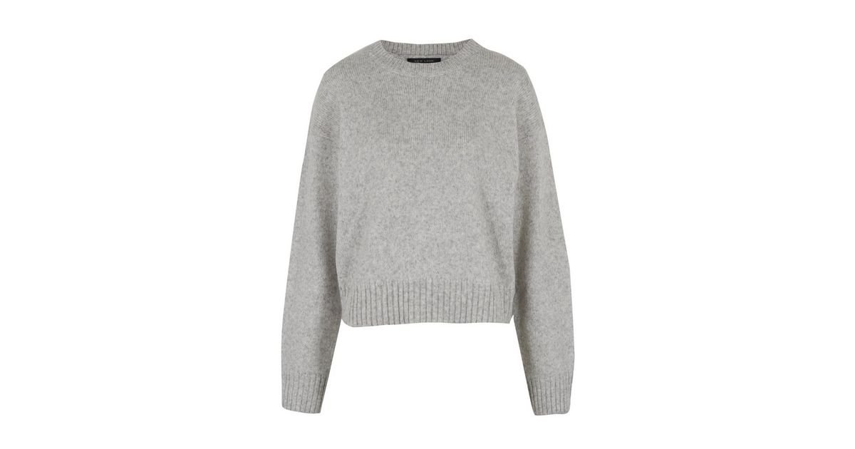 Tall Pale Grey Cropped Jumper | New Look