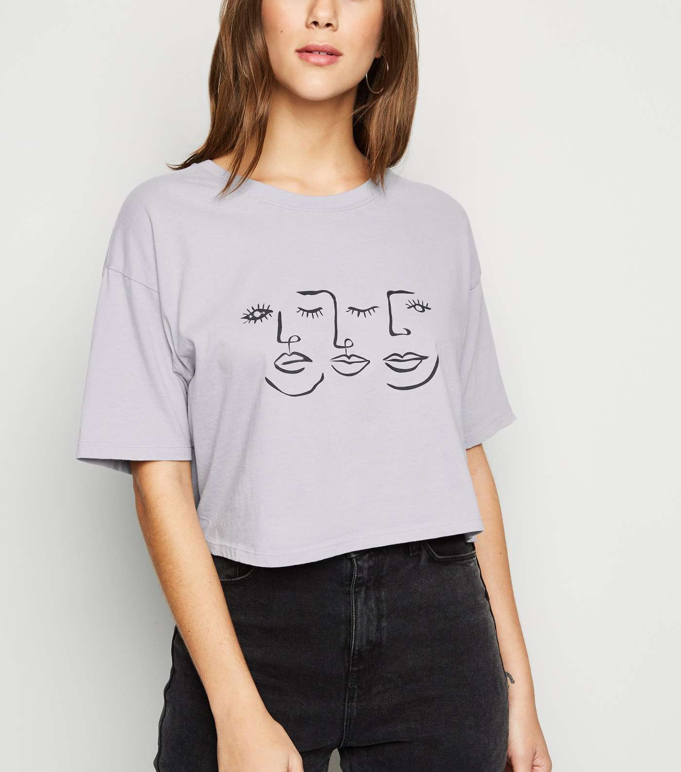 Lilac Sketch Face T-Shirt
