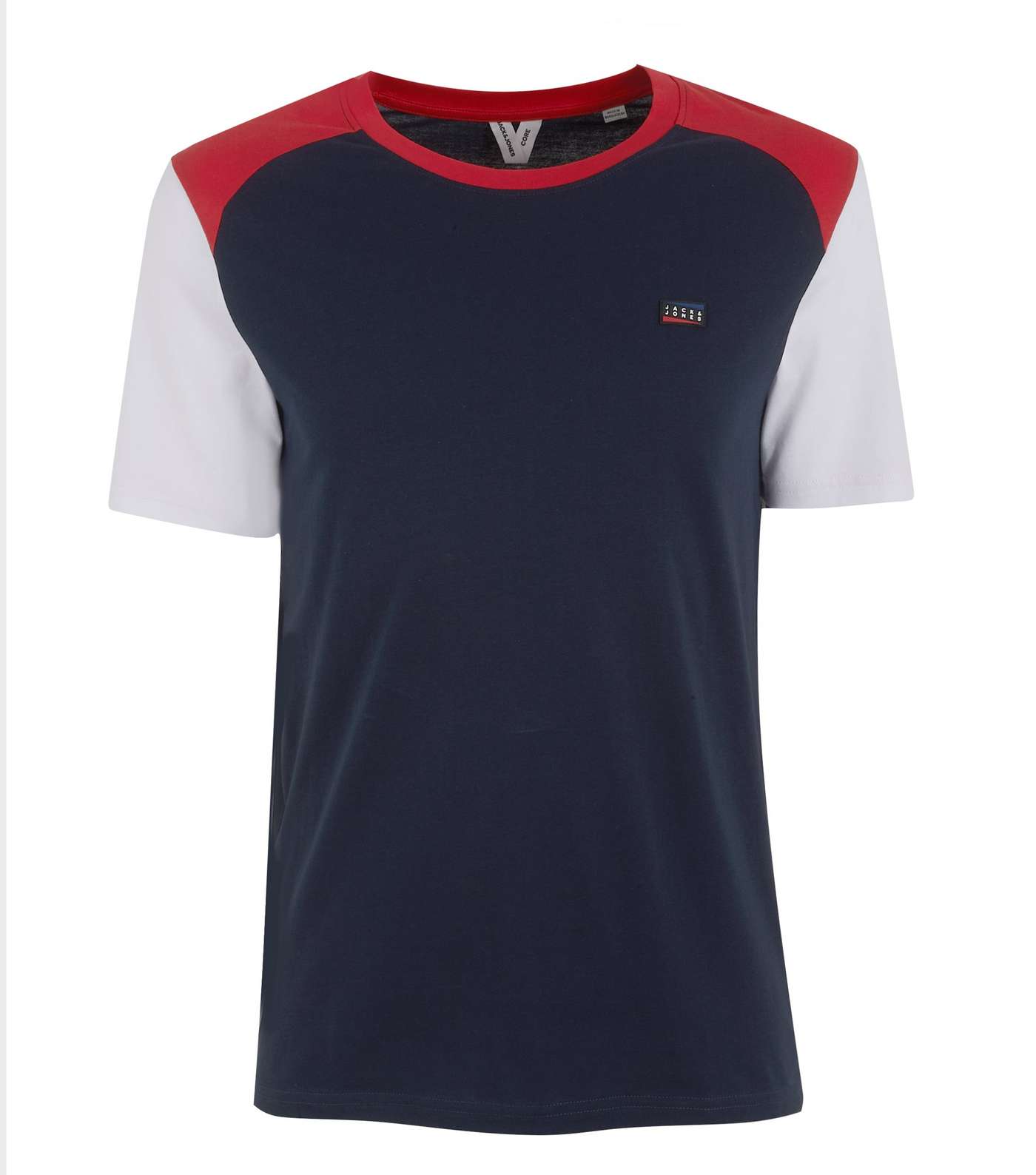 Jack & Jones Navy Colour Block T-Shirt 