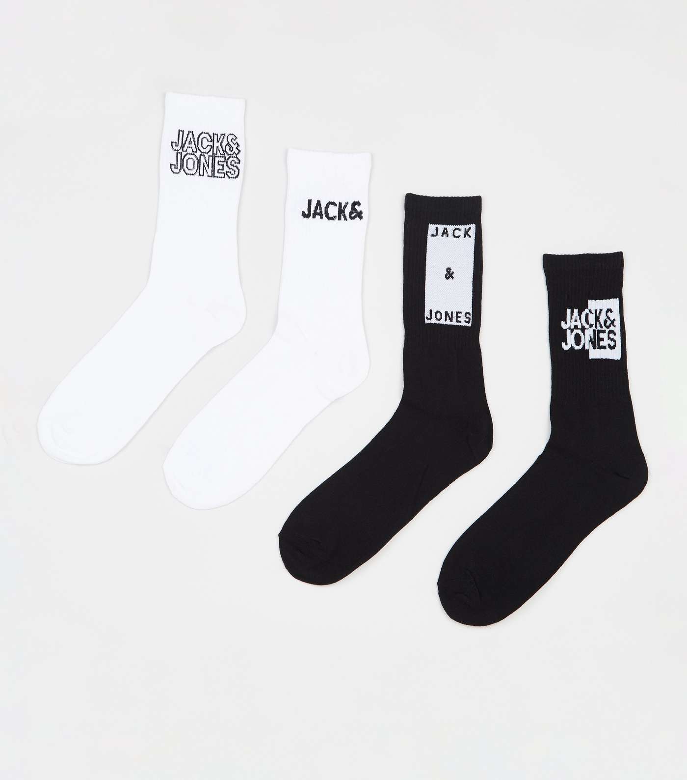 Jack & Jones 4 Pack White and Black Socks