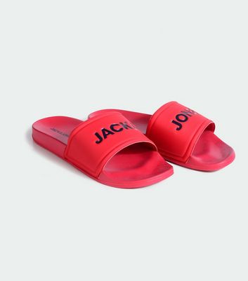 Jack \u0026 Jones Red Logo Sliders | New Look