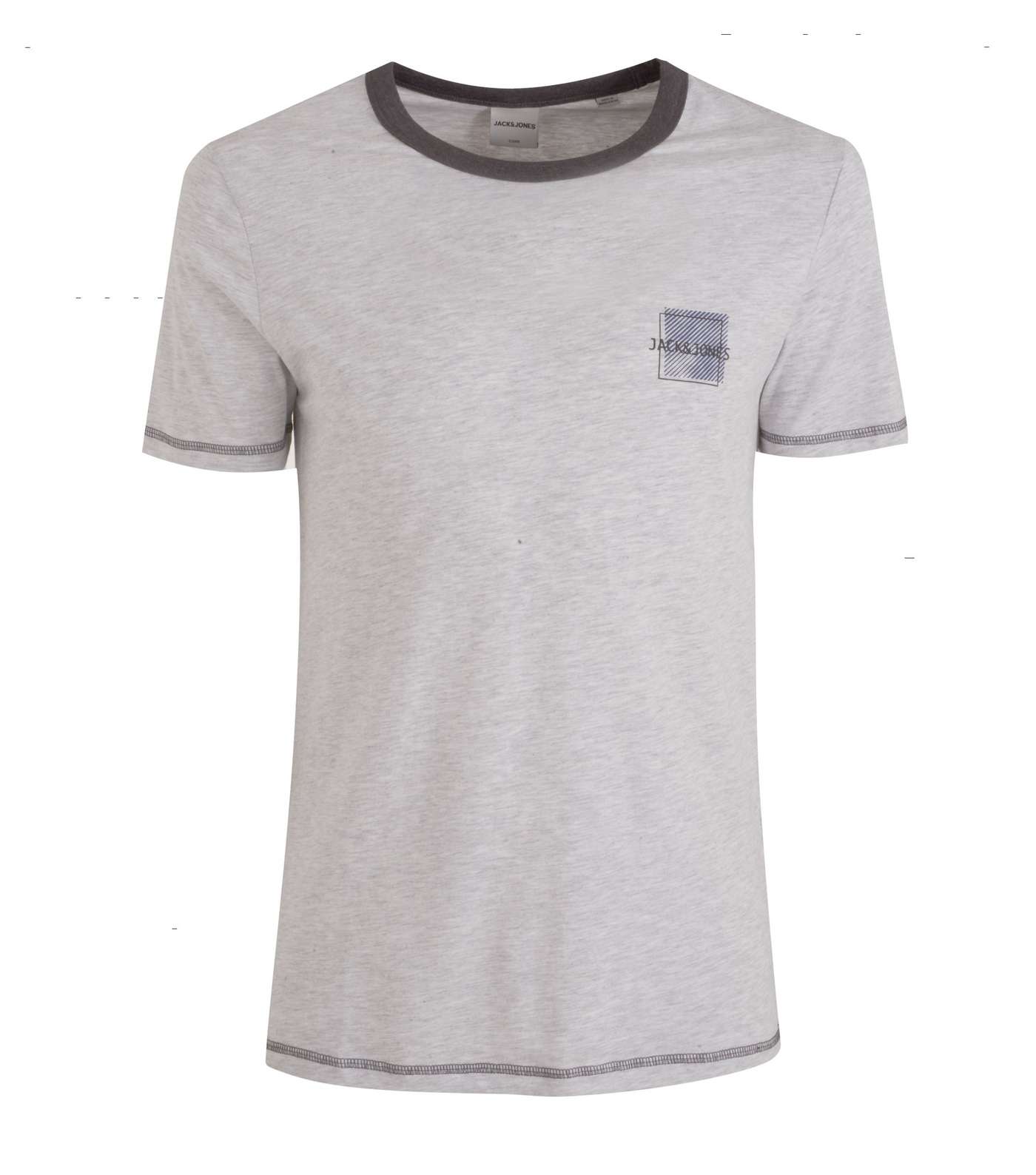 Jack & Jones Pale Grey Square Logo T-Shirt