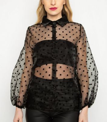 mesh puff sleeve shirt